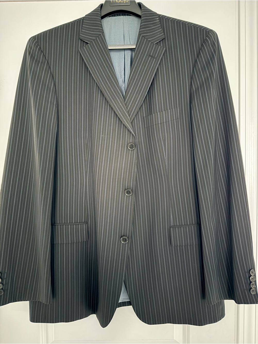 Hugo Boss Charcoal Gray Pinstripe Three-Button Blazer